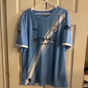 NWT 3XL OFFICIAL Man City Home Sky Blue Soccer Jersey HAALAND #9 Premiere League